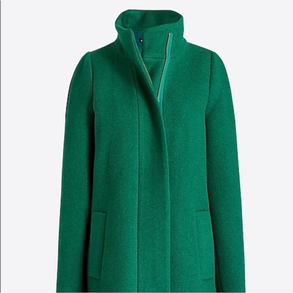 J. CREW City Coat Wool Blend Forest Green Jade size 00 - Picture 2 of 5
